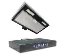 Hotte Aspirante Tactile Pour Camping-car 20 Pouces, Hotte Aspirante Pour Camping-car 12 V/24 V Avec Éclairage LED Rectangulaire, Filtre Amovible, Double Rotor À Haute Puissance, Pour Camping-car