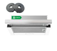 Hotte aspirante télescopique - Classe A+++ - 60 cm - 400 m³/h - 2 vitesses - Éclairage LED- avec Filtre charbon- hotte