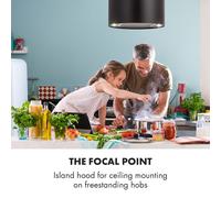 Hotte aspiranteîlot Barett Ø35cm recirculation 558 m³/h LED filtre à charbon actif B