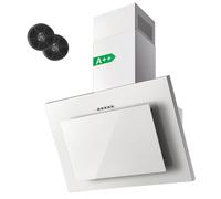 Hotte Aspirantes 60cm,Hotte Cuisine inclinée,350m³/h, Evacuation ou Recyclage, Filtres Charbon Inclus,A++