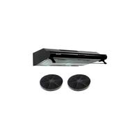 Hotte casquette visière BELDEKO 60 cm - Noir - Double moteurs - Débit jusqu’à 435 m³/h - 3 vitesses - Filtres lavables + filtre à charbon - Éclairage LED - Évacuation ou recyclage - Marque française