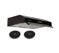 Hotte casquette visière BELDEKO 60 cm - Noir - Double moteur 203 W - Débit 435 m³/h - 3 vitesses - Filtres à charbon + lavables - Éclairage LED - Evacuation ou recyclage - Marque française
