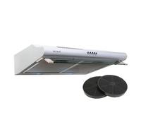 Hotte casquette visière BELDEKO GRETA 60 cm - Blanche - 240 m³/h - 3 vitesses - Filtres lavables + 2 filtres à charbon - Éclairage LED - Marque française