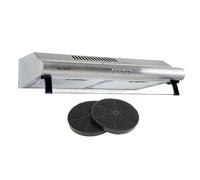 Hotte casquette visière BELDEKO GRETA 60 cm - Inox - Évacuation ou recyclage - 3 vitesses - + 2 Filtres lavables + filtre à charbon - 240 m3/h - Éclairage LED - Marque française