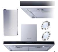 Hotte cheminée en inox - JANSHOP - 60 cm - Éclairage LED - 3 vitesses - Filtre à graisse aluminium