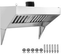 Hotte commerciale - Hotte d'évacuation de 1,2 m pour food trucks - Hotte murale en acier inoxydable pour remorques de concession, y compris 2 filets filtrants d'huile amovibles en forme de U - Hotte r