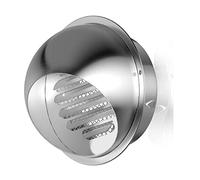 Hotte d'aération ronde en acier inoxydable 304 avec moustiquaire intégrée - Couvercle de ventilation mural résistant aux intempéries for usage domestique et commercial(130mm)