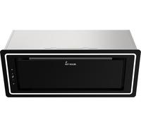Hotte d'aspiration KKT KOLBE 72 cm | Évacuation d'air | Recyclage d'air | Hotte en îlot | Hotte sous plan | Armoire ou montage au plafond | Acier inoxydable | Verre noir | Fonctionnement automatique |