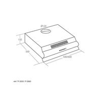 Hotte de cuisine - AKPO - WK-7 P 3060 - Noir - 600 mm - 159,8 m3/h