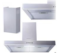 Hotte de cuisine cheminée inox - JANSHOP - 60 cm - Éclairage LED - 3 niveaux d'efficacité