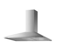 Hotte de Cuisine Décorative Inox 90cm - Pyramide 338 m3/h - Evacuation ou Recyclage