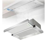 Hotte De Cuisine En Acier Inoxydable, Ventilateur De Circulation Interne Rétractable À Aspiration Supérieure De 600 Mm Avec Lumière LED, Diamètre De Sortie D'air De 150 Mm, Avec Filtre De Séparation