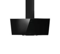 Elica Hotte murale décorative SHIRE BL/A/90 90 cm inclinée aspirante verre noir Touch Control LED