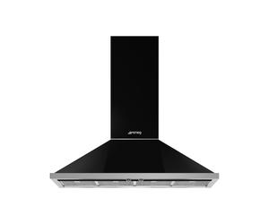 Hotte de Cuisine Mur Smeg 120 cm a Évacuation / Recyclage Portofino KPF12BL Noir