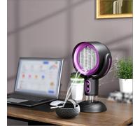 Hotte de cuisine portable, 2 vitesses réglables, ventilateur extracteur de fumée sans fil rechargeable par USB pour cuisine intérieure et extérieure, camping-car, hot pot, barbecue (noir et violet)