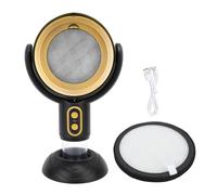 Hotte de cuisine portable alimentée par USB 5 V 8 W 2 vitesses Filtre amovible et tasse de stockage d'huile Empêche la propagation de la fumée Compact (noir doré)