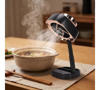 Hotte de Cuisine Portative, Ventilateur D'extraction de Bureau Réglable | Batterie 2400 MAh, 48 DB Silencieuse, Perche Télescopique, Accent or Rose, Stockage de Filtre, pour Barbecue Camping Hot Pot