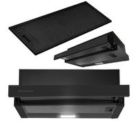 Hotte de cuisine télescopique - JANSHOP - BT-238 - 50 cm - Noire - Éclairage LED 2 W - 2 modes: extraction et absorption