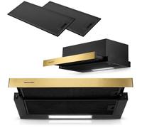 Hotte de cuisine télescopique sous meuble 60 cm Berdsen BE-60-LW noire et dorée