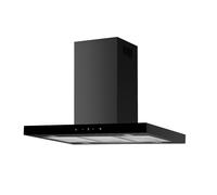 Hotte de Cuisinière Îlot 90 CM Cheminée Noir Mat Touch Contrôle respekta