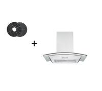 Hotte de Cuisinière Murale Cheminée 60 CM Verre Acier Inox avec Filtre respekta
