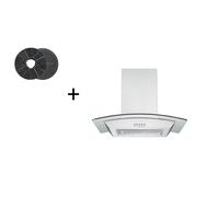 Hotte de Cuisinière Murale Cheminée 60 CM Verre Acier Inox avec Filtre respekta