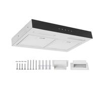Hotte de Gamme de Poêle RV, en Acier Inoxydable Double Ventilateur Tactile Contrôle Tactile 3 Plage de Lumière LED Réglable Hotte pour Wagon Yacht Navire DC12V avec Hotte de