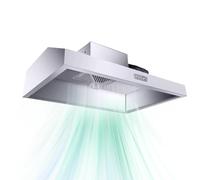 Hotte D'échappement Commerciale, Hotte D'échappement De Camion De Nourriture De 32 Pouces, Hotte De Remorque De Concession En Acier Inoxydable 304 Avec Mailles De Filtre À Huile À Grille Amovible (Co
