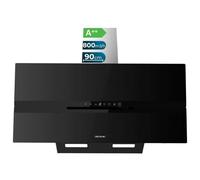 Cecotec Hotte Aspirante Inclinée Décorative 90cm Bolero Flux Dt 908010 Glass Black A++. Finition Verre Noir Mat, Aspiration 800M3/H, Ouverture Automatique, Filtre à Charbon