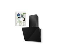hotte décorative incliné aspirante noire largeur 55cm débit d'air 700m3h