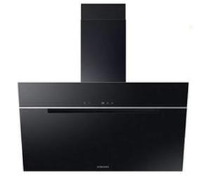 Hotte décorative inclinée 90cm 558 m3/h noir Samsung NK36C7070WB Verre noir