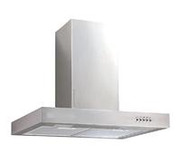 Hotte décorative INOX. Classe énergétique B. 2 filtres en aluminium. Moteur 190 W. Dimensions : 70 x 50 x 58-116 cm.