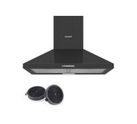 Hotte décorative murale 60cm-400 m³/h -Classe A++ 3 Vitesse - 2 Filtre à charbon - Recyclage ou Evacuation