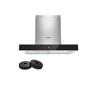 Hotte Aspirante Tactile 60cm Comfee - 650 m³/h - Classe A+++ - 4 Vitesse - Filtre à Charbon - Lampes LED Affichage- En Inox Noir