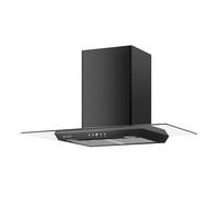 Hotte décorative murale BELDEKO 90 cm - Verre & Noir - Moteur 200 W - Débit jusqu’à ~559 m³/h - 3 vitesses + minuterie - Évacuation ou recyclage - Marque française