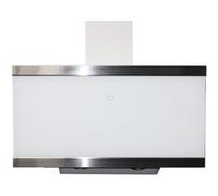 Respekta Hotte aspirante sans hotte/Hotte inclinée 90 cm/Écran en verre avec cadre en acier inoxydable blanc/Fonction évacuation et recyclage de l'air / CH89090W / A++ / 39 - 59 dB