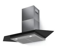 Hotte Murale d'angle 90 cm Roblin Orelia Verre 900 - Coloris INOX et Verre Noir - 707 m3/h à 64 DB(A) - 2 LED