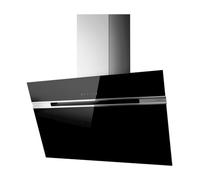 Elica Stripe Lux BL/A/90/LX - Hotte - hotte décorative - largeur : 89.8 cm - profondeur : 32.6 cm - extraction et recirculation (avec kit de recirculation supplémentaire) - verre noir