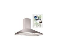 hotte décorative pyramidale aspirante inox largeur 60cm débit d'air 500m3/h