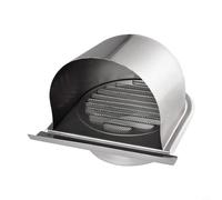 Hotte d'évacuation en acier inoxydable avec design étanche, grille d'échappement ronde, extracteur efficace d'humidité et de fumée pour sortie d'air murale, 100 mm x 150 mm, argent (100 mm)