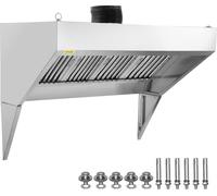 Hotte d'extraction commerciale VEVOR, Hotte d'extraction de 2,4 m pour camions de produits alimentaires, Hotte murale en acier inoxydable pour remorques de concession avec 4 filets de filtration d'hui