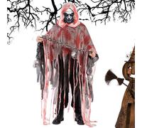 Hotte d'Halloween avec capuche - Hotte d'horreur pour Cosplay,Manto à Capuche Vintage pour usage théâtral, représentations, jeux de rôle, fête et masques, rouge, L