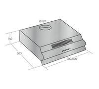Hotte encastrable akpo - modèle standard 50 cm - éclairage ampoule 40W - filtre à graisses en aluminium