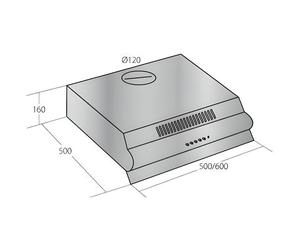 Hotte encastrable akpo - modèle standard 50 cm - éclairage ampoule 40W - filtre à graisses en aluminium
