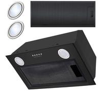 Hotte encastrable sous-meuble - Berdsen - 60 cm - Noir - Éclairage LED - Filtre anti-graisse 5 couches - 3 vitesses