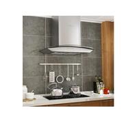 - Hotte - hotte décorative - largeur : 90 cm - profondeur : 45 cm - evacuation & recyclage - argent