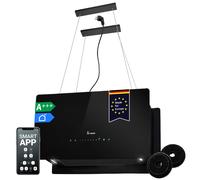 Hotte îlot 60cm noir verre Recyclage Tactile LED Application Smart WiFi