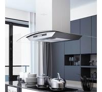 Hotte Ilot avec Ecran Tactile LCD et Capteur 90 cm LED Aspirante Maison vidaXL