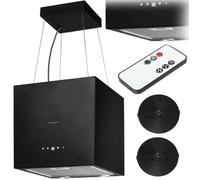 Hotte îlot en acier inoxydable - JANSHOP - 40 cm - Noir - 2 filtres à charbon - Éclairage LED - 750 m3/h