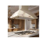 Hotte îlot 90 cm GURARI GCH I 069 BG N Crème Rétro • Hotte suspendue cuisine 1000 m³/h • Évacuation & Recyclage
